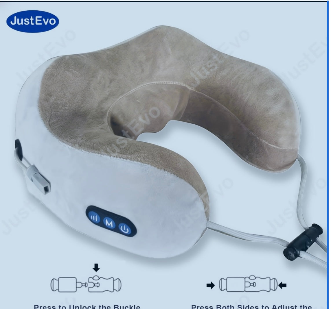 JustEvo Electric Neck Massager U-Shaped Pillow - Relaxation for Home, Office, Commutes - Perfect Holiday Gift